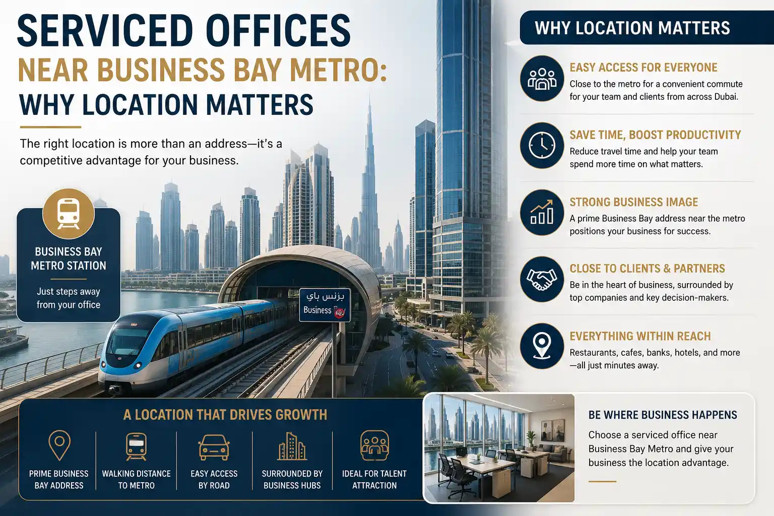 Serviced Offices Near Business Bay Metro: Why Location Matters