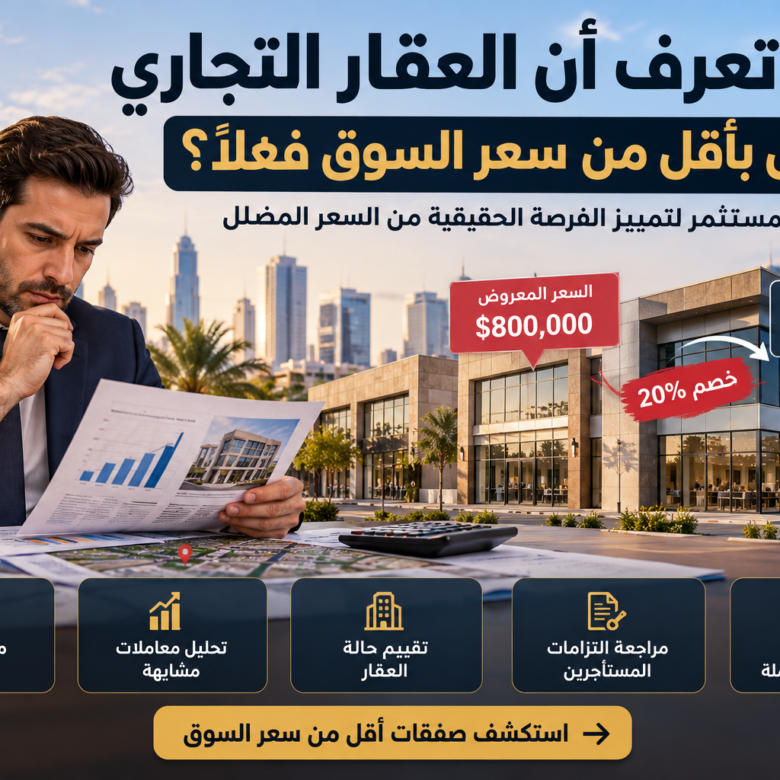 كيف تعرف أن العقار التجاري معروض بأقل من سعر السوق فعلًا؟
