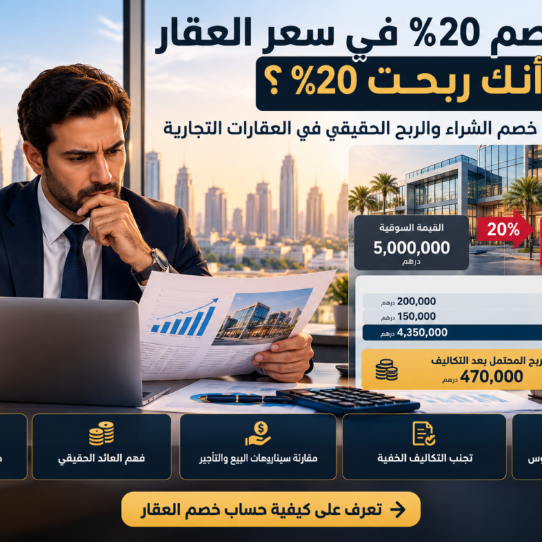 هل الخصم 20% في سعر العقار يعني أنك ربحت 20%؟