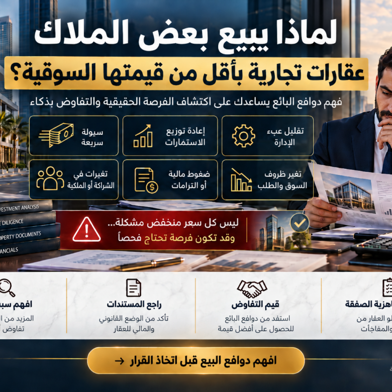 لماذا يبيع بعض الملاك عقارات تجارية بأقل من قيمتها السوقية؟